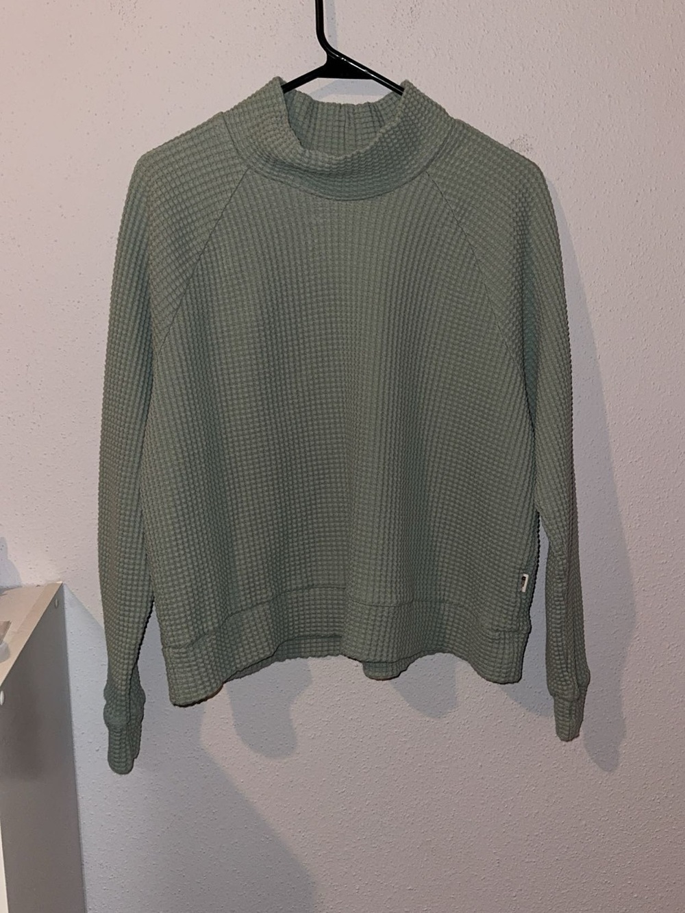The North Face Women's Sage Green Cowl Mock Waffle Sweater